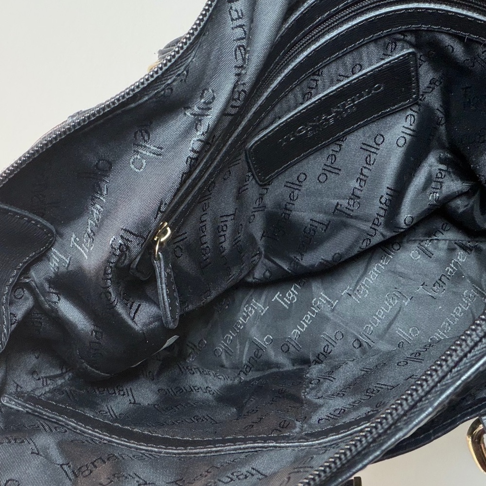 Tignanello Black Crocodile-Patterned Satchel Purse - image 5